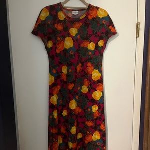 LuLaRoe Maria maxi dress, size xxs. Magenta with gorgeous floral print.